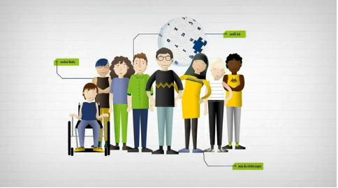 Thumbnail_Ausbildung_Dialogmarketing / Gruppe von Animationsfiguren.
