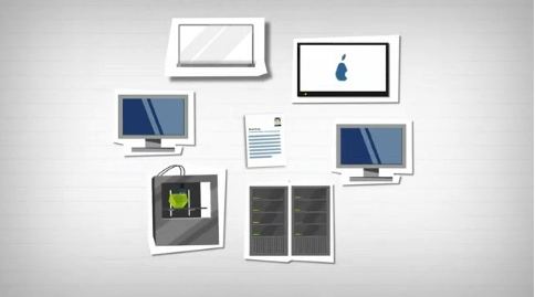 Thumbnail_Ausbildung_Fachinformatik / Animierte Monitore, Server und Computer.
