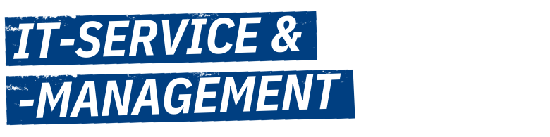 Schmales Banner mit Schrift: IT-Service und - Management