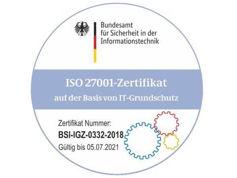 Bild des BSI Zertifikats