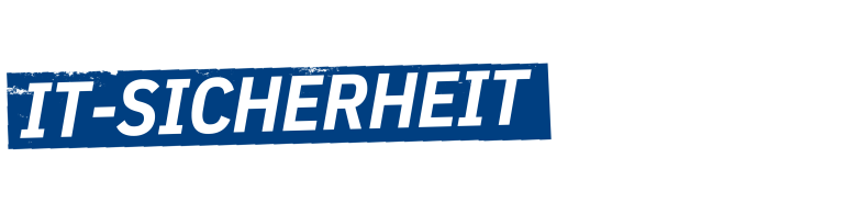Schmales Banner mit Schrift: IT-Sicherheit